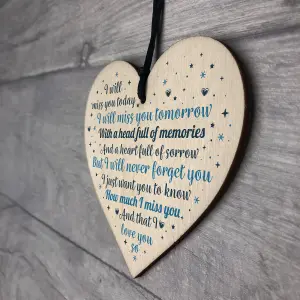 Red Ocean Mum Dad Nan Grandad Friend Heart Memorial Keepsake Plaque Bereavement Gift In Memory Sign