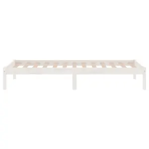 Berkfield Bed Frame White Solid Wood 90x190 cm Single