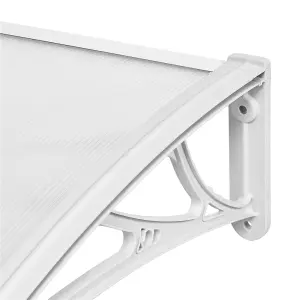 Yaheetech White Outdoor Awning Canopy for Window Front Door Porch, 100 x 76 cm