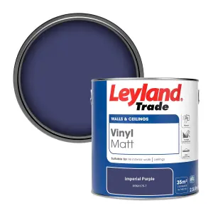 Leyland Trade Vinyl Matt Walls & Ceilings Emulsion Paint Imperial Purple (PPG1175-7) 2.5L