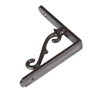 Hammer & Tongs Scroll Iron Shelf Bracket - D105mm - Raw - Pack of 2