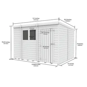 DIY Sheds 11x8 Pent Shed - Double Door Without Windows