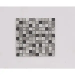 Tramonti Silver Square Glitter 300mm x 300mm Glass & Metal Mosaic Tile Sheet (Coverage of 0.09m2 Per Sheet)