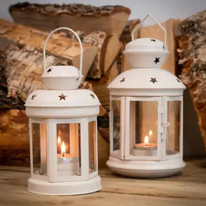 Nicola Spring - Metal Hanging Tealight Lantern - 20cm