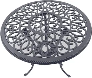 Homeology BANGUI Grey Garden and Patio Cast Aluminium Bistro Table