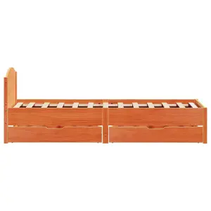 Berkfield Bed Frame without Mattress Wax Brown 90x200 cm Solid Wood Pine