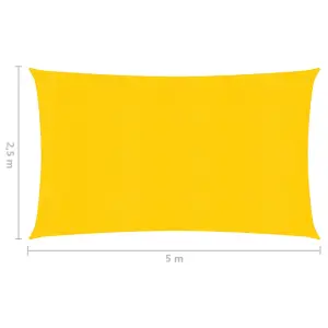 Berkfield Sunshade Sail 160 g/m2 Yellow 2.5x5 m HDPE