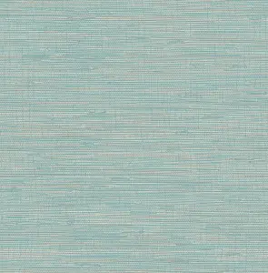 NuWallpaper NUS3337 Tibetan Grasscloth Peel & Stick Wallpaper, Teal