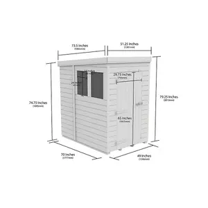 DIY Sheds 4x6 Pent Shed - Double Door Without Windows