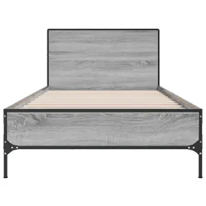 Berkfield Bed Frame without Mattress Grey Sonoma 100x200 cm