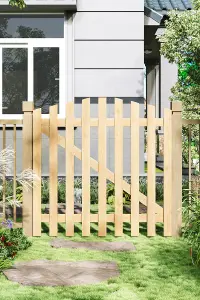 Durable Picket Fence Gate for Yards, Patios, and Garden Entrances W 120cm H 120cm