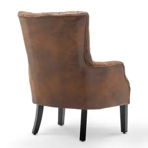 Faux Leather Suede Brown Gabriella Accent Chair