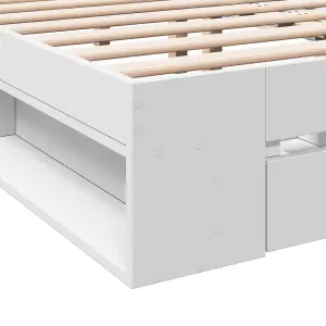 Berkfield Bed Frame with Drawers without Mattress White 120x200 cm