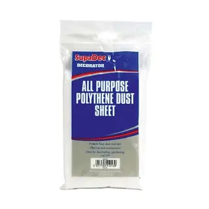 SupaDec All Purpose Polythene Plastic Dust Sheets White (3.6 x 3.6m)