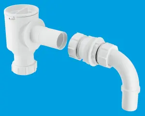 McAlpine R40E 1.25" Complete Screened Tank Overflow Connector - Extended