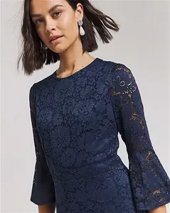 Joanna Hope Navy Lace Midi Dress - Navy - Size 14 - Women's