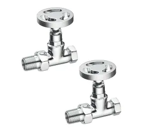 KeenFix Telford Straight Radiator Valves: Chrome