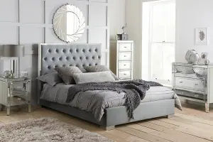 Birlea Chelsea Double Bed in Grey Fabric