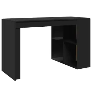 Berkfield Office Desk Black 123.5x73.5x75 cm Engineered Wood