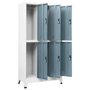 Berkfield Locker Cabinet Light Grey and Dark Grey 90x45x180 cm Steel