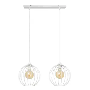 Luminosa Mercure Straight Bar Pendant Ceiling Light White 50cm