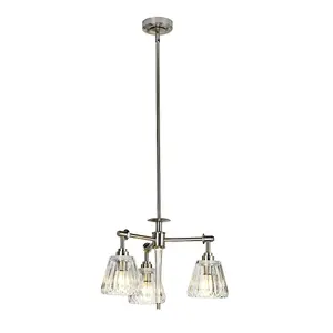 IP 44 3 Bulb Ceiling Light Fitting Brushed Nickel LED G9 3.5W