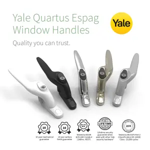 Yale Quartus Cranked Window Handle - White, Left, 10mm