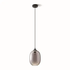 Luminosa Kea Hanging Dome Pendant Black E27 40W