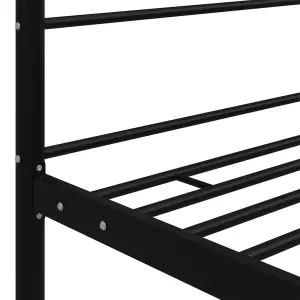 Berkfield Canopy Bed Frame Black Metal 180x200 cm 6FT Super King