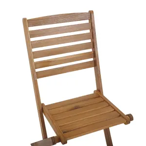 Set of 6 Garden Chairs TOLVE Acacia Wood Light Wood