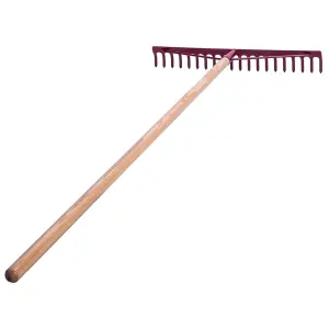 Garden Rake, Steel Hardened Heavy-Duty Rake with Handle for Hay, Leaves, Lawn, Ideal Gardening Tool (22 Tines - 59 cm / 23 in)