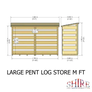 Shire Large 6x2 Log Store pressure treated