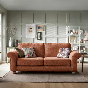 Ingrid 3 Seater Sofa in Burnt Orange