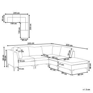 Sofa with Ottoman EVJA Navy Blue Velvet Left Hand