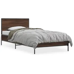 Berkfield Bed Frame without Mattress Brown Oak 90x190 cm Single