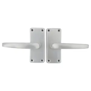 Aluminium Latch Handles Straight Lever Door Handle Pack Satin Silver