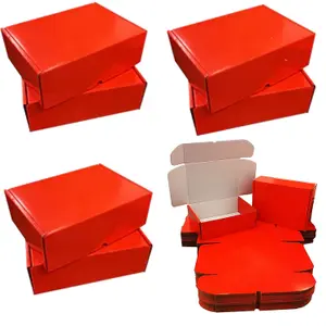 25 x Shiny Red (10" x 7" x 3") Coloured Cardboard Postal Shipping Mailing Die Cut Boxes