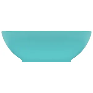 Luxury Basin Oval-shaped Matt Light Green 40x33 cm Ceramic