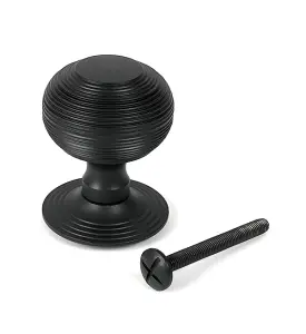 Matt Black Beehive Centre Door Knob