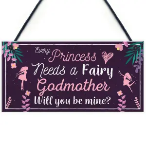 Red Ocean Be My Godmother Thank You Keepsake Christening Godparent Gifts Hanging Plaque Thank You Friendship Gifts