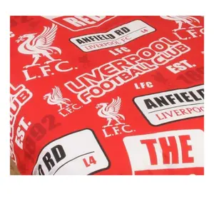 Liverpool FC Patch Single Duvet Cover And Pillow Case Set Red (One Size)