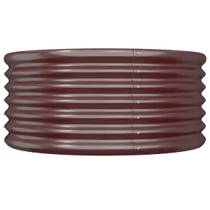 Berkfield Garden Planter Powder-coated Steel 80x80x36 cm Brown