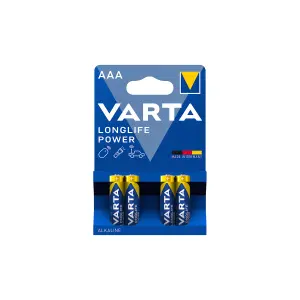 Varta Longlife Power 1.5V AAA Battery, Pack of 4