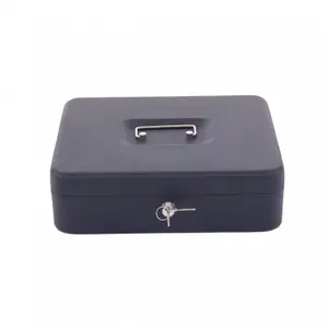 Oypla 12" Heavy Duty Metal Locking Cash Note Money Box Safe Security