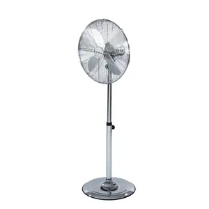 Oypla Electrical 16" Inch 40cm Chrome Metal Pedestal 3 Speed Stand Fan Cooling