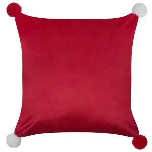 Set of 2 Cushions LONICERA 45 x 45 cm Checked Red