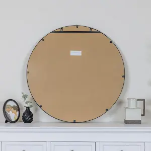 Melody Maison Round Black Wall Mirror 80cm x 80cm