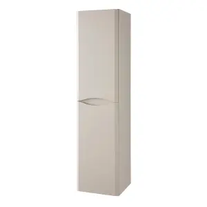 Bathroom Wall Hung 2-Door Tall Storage Unit 350mm Wide x 330mm Deep - Cashmere - (Arch)