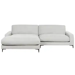 Right-Hand Corner Sofa MALOY Light Grey Chenille Right Hand