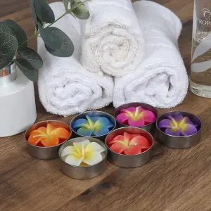 Tea Light Candle Set of 6 Flower Themed Tea Lights by Laeto Ageless Aromatherapy - FREE DELIVERY INCLUDED